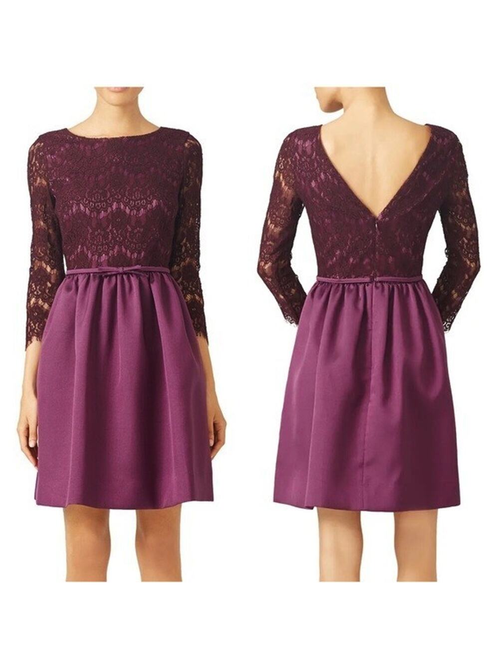 ERIN Erin Fetherston Purple Lace Fit & Flare Dress Size 4 Formal Party Cocktail
